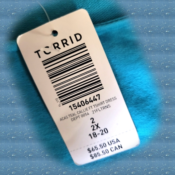 NWT 2X TORRID CALLIE OFF THE SHOULDER TERRY T-SHIRT BLUE MINI DRESS - Picture 4 of 4